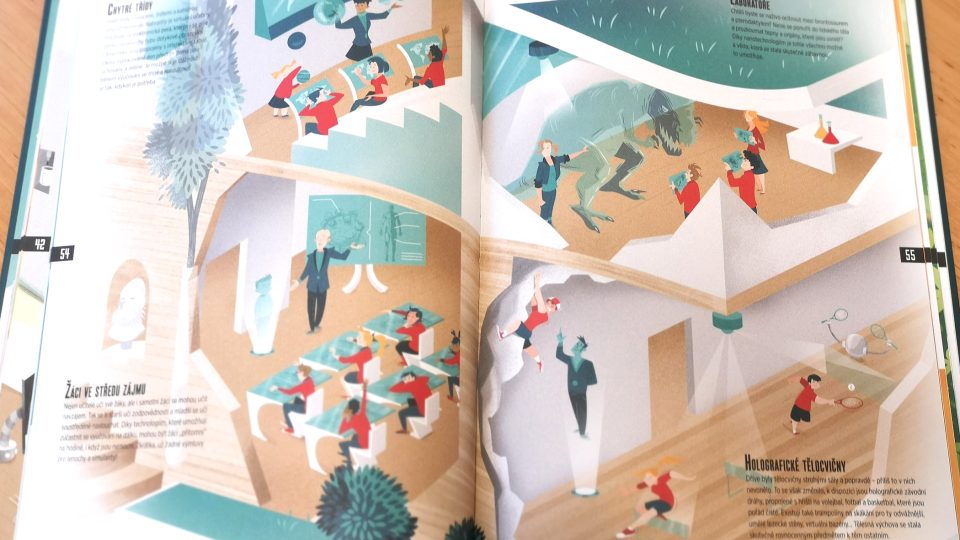 Krásně ilustrovaná kniha Atlas budoucnosti od nakladatelství REBO Internacional CZ