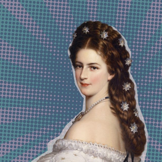 Císařovna Sisi ze slavného portrétu s diamantovými hvězdami ve vlasech  (koláž Český rozhlas) | foto: Franz Xaver Winterhalter,  Fine Art Images / Heritage Images / Profimedia