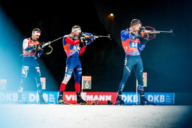 Česká štafeta mužů skončila na mistrovství světa v biatlonu na sedmém místě | foto: Jaroslav Svoboda,  ČTK